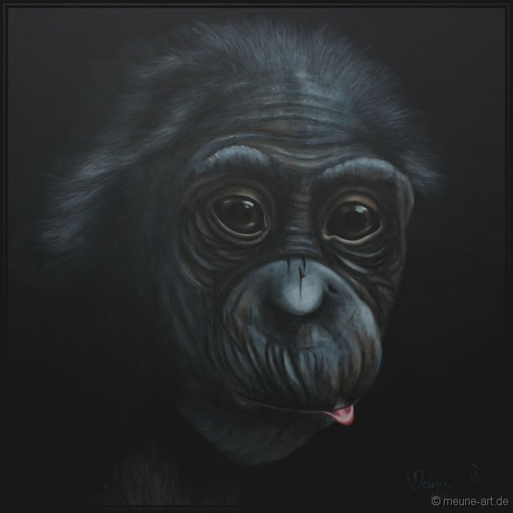 Bonobo Acryl auf Leinwand;
120 x 120 cm