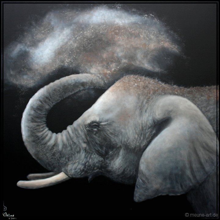 Elefant2 Acryl auf Leinwand;
120 x 120 cm