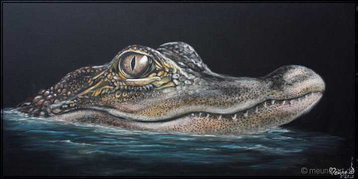 Krokodil Acryl auf Leinwand;
100 x 50 cm