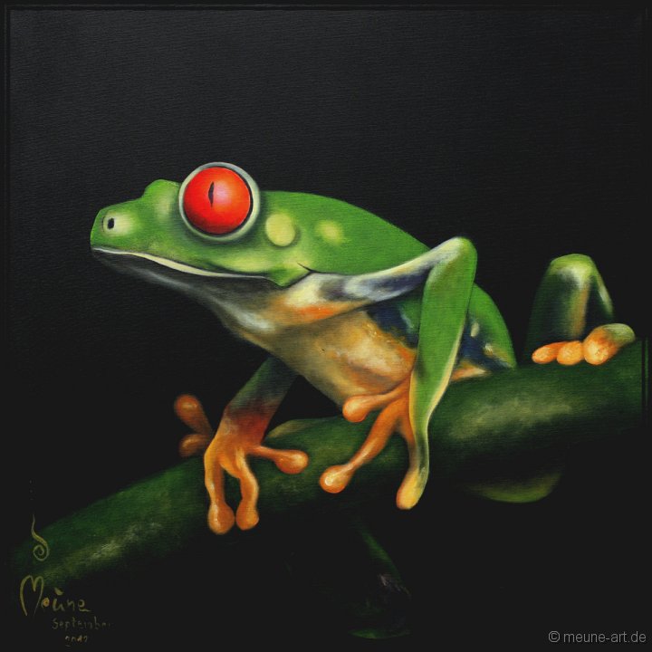 Rotaugenfrosch Acryl auf Leinwand;
77 x 77 cm;
verkauft
